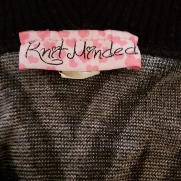 Vintage Knit Minded Black Gray Print Sweater Dress or Tunic Retro Size XL NWOT - Picture 4 of 4